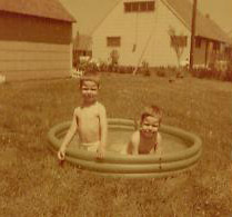 Barron - Twins Don & Bill swim @ LI abt 1953.JPG